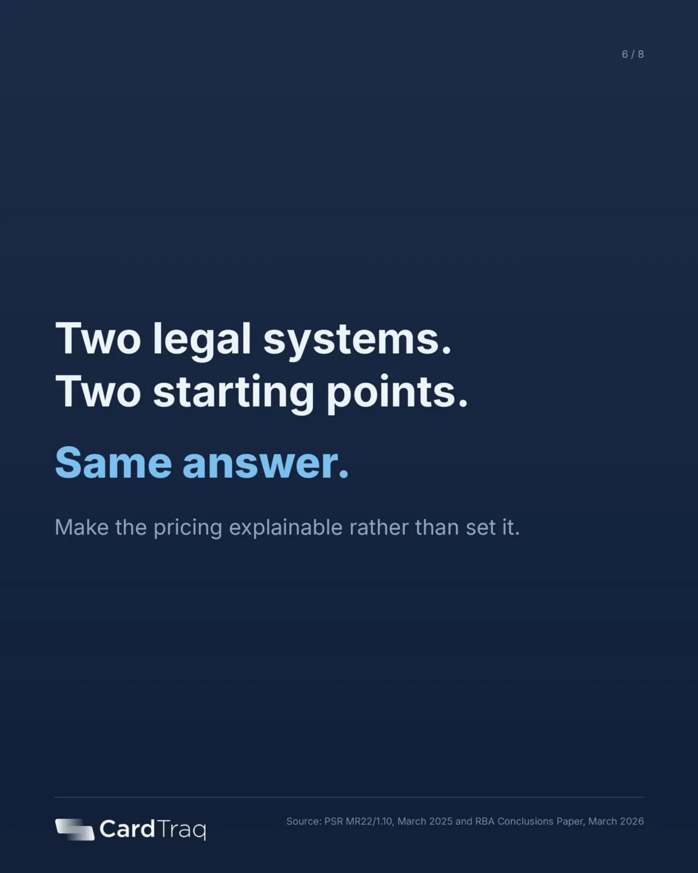 Two legal systems, two starting points, same answer: make the pricing explainable rather than set it.
