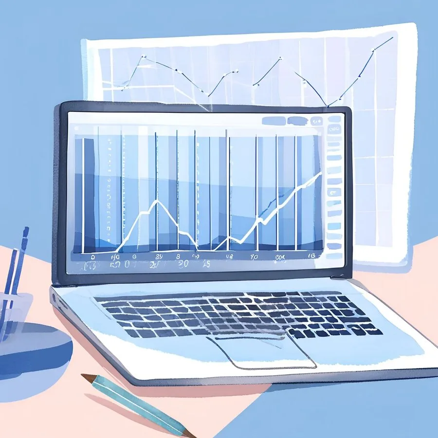 Laptop on a desk displaying financial charts and graphs, illustrating the commercial impact of proactive compliance.