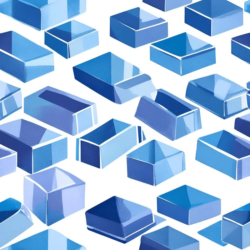 Abstract illustration of blue rectangular and square prisms, representing structured cost allocation.